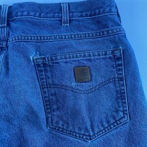 Carhartt Jeans Mens 38/34 Relaxed Fit Cotton Workwear Denim B17 DST Distressed